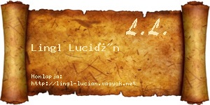 Lingl Lucián névjegykártya